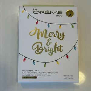 The Crème Shop Festive Holiday Sheet Face Mask, UNSEALED BOX OF 5